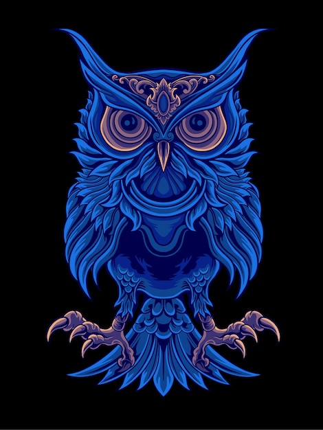 Vecteur De Hibou Bleu