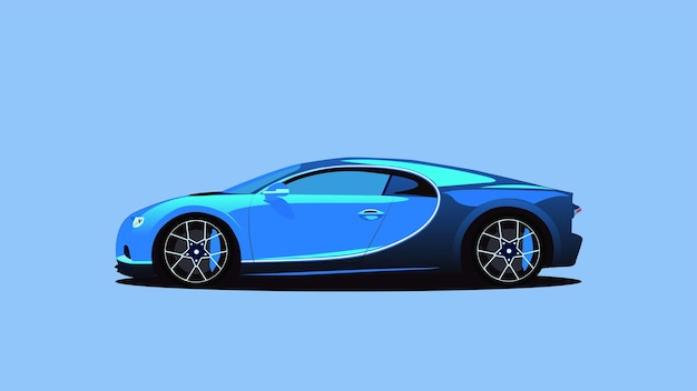 vecteur hyper sport voiture bleu
