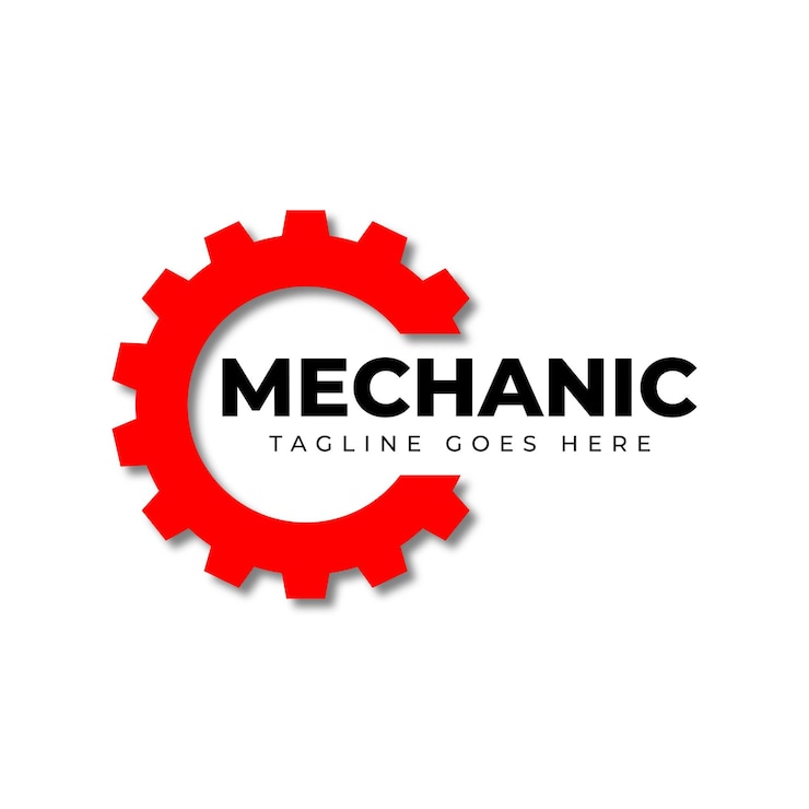 Vecteur vecteur de l'icône du logo de la mécanique d'engrenage