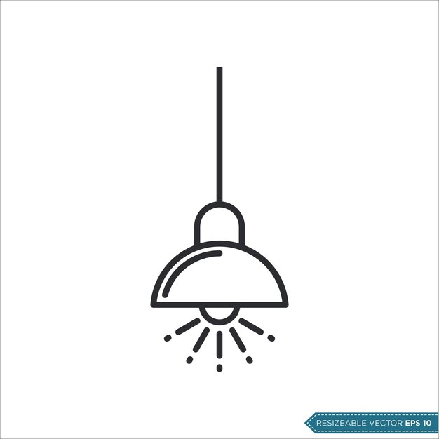 Vecteur le vecteur de l'icône de la lampe suspendue est un modèle d'illustration.