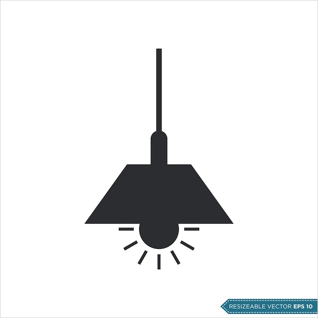 Vecteur le vecteur de l'icône de la lampe suspendue est un modèle d'illustration.