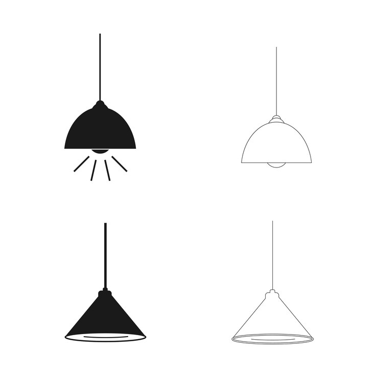 Vecteur vecteur d'icône de lampe suspendue