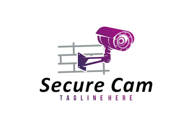 Vecteur vecteur d'icône de logo de caméra sécurisée isolé