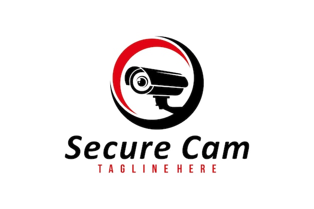 Vecteur vecteur d'icône de logo de caméra sécurisée isolé