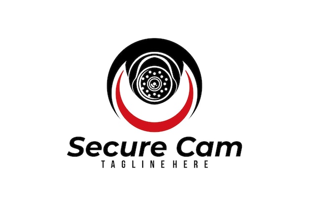 Vecteur d'icône de logo de caméra sécurisée