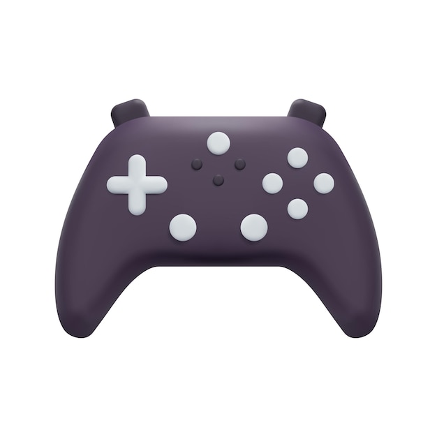 Vecteur d'icône de manette de jeu 3d isolé sur fond blanc Contrôleur de jeux vidéo pour ordinateur ou station de jeu portable Illustration de rendu vectoriel d'icône 3d style minimal de dessin animé