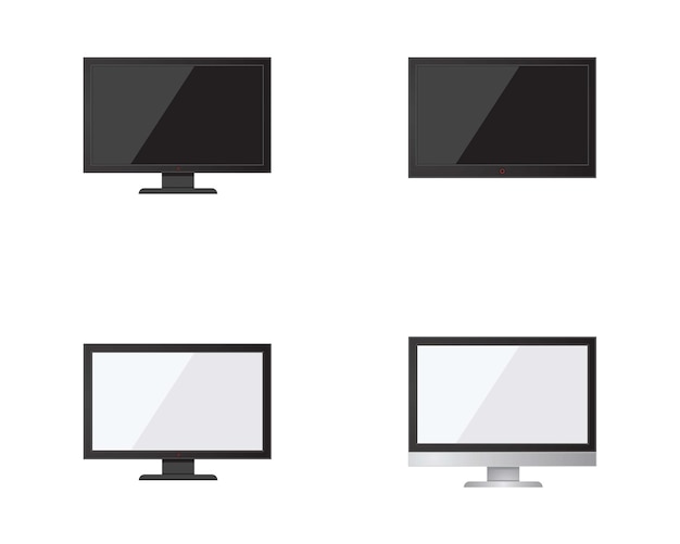 Vecteur vecteur d'icône de moniteur led lcd tv