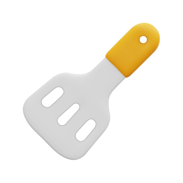 Vecteur vecteur d'icône de spatule 3d isolé sur fond blanc concept d'outil et d'équipement de cuisine 3d illustration de rendu de vecteur d'icône de cuisine 3d de style minimal de dessin animé