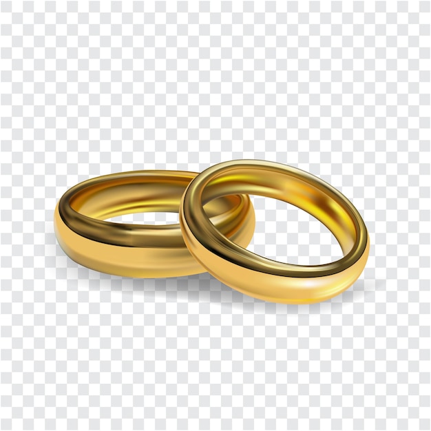 Vecteur et illustration de bague de fiançailles en or 3d réaliste