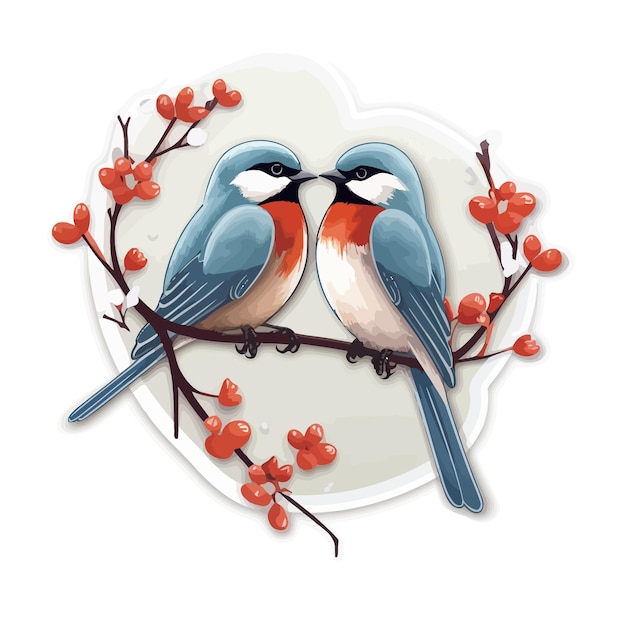 Vecteur vecteur d'illustration de couple d'oiseaux