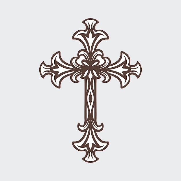Vecteur d'illustration de croix victorienne