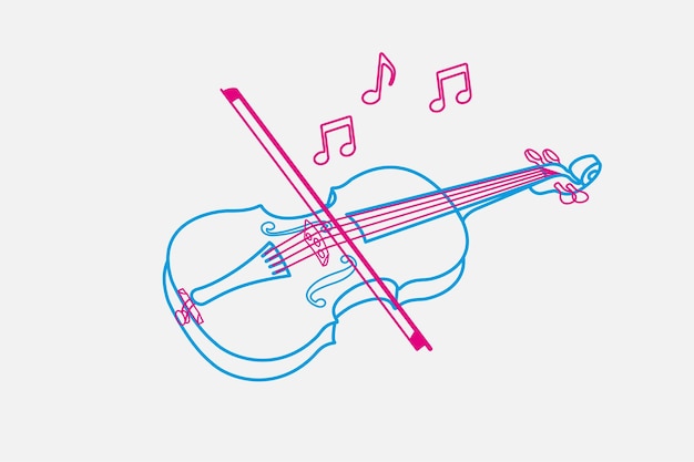 Vecteur d'illustration de croquis de violon