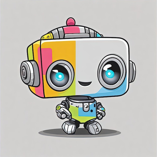 Vecteur le vecteur d'illustration cute funny baby robot