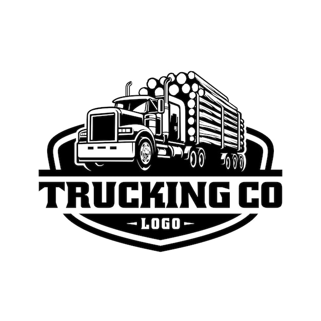 Vecteur le vecteur de l'illustration du logo du camion d'exploitation forestière