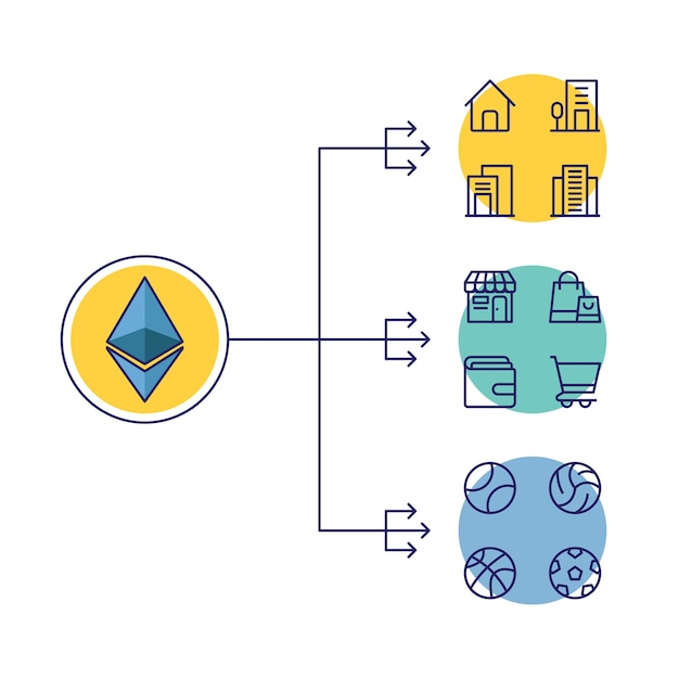 Vecteur vecteur d'illustration ethereum isolé