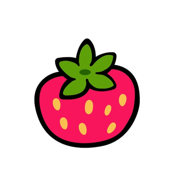 Vecteur D'illustration De Fraise Dessiné à La Main