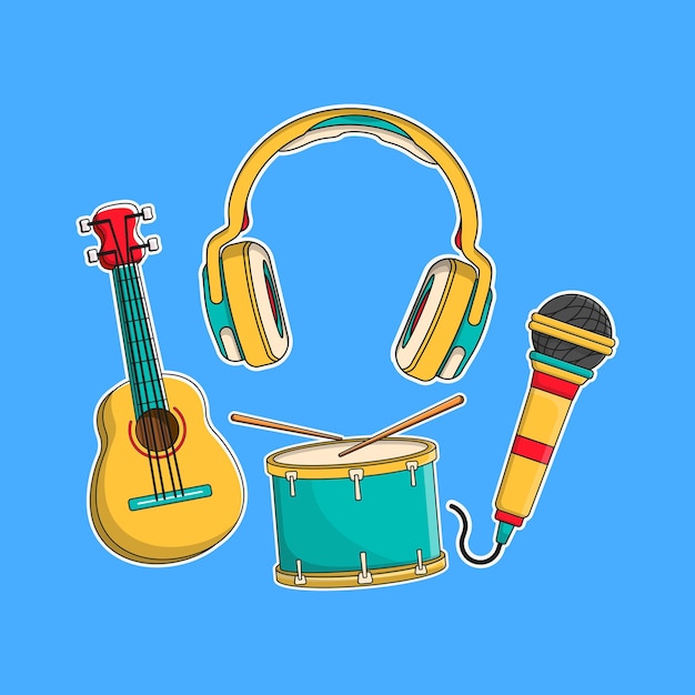 vecteur d'illustration de jeu de musique avec style cartoon