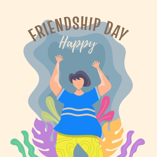 Vecteur D'illustration Plate Bonne Journée D'amitié