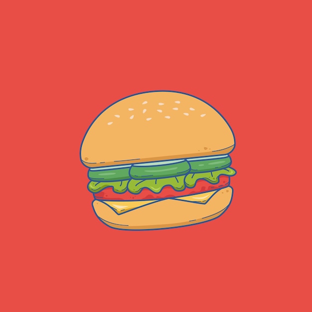 Vecteur D'illustration De Restauration Rapide Hamburger Burger