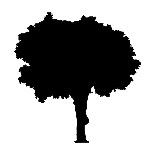 Vecteur D'illustration Silhouette Plante Et Arbre