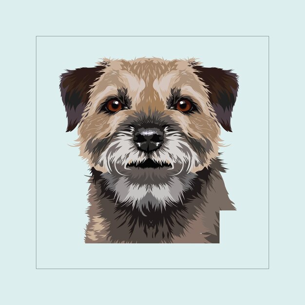 Vecteur vecteur d'illustration de la tête du border terrier