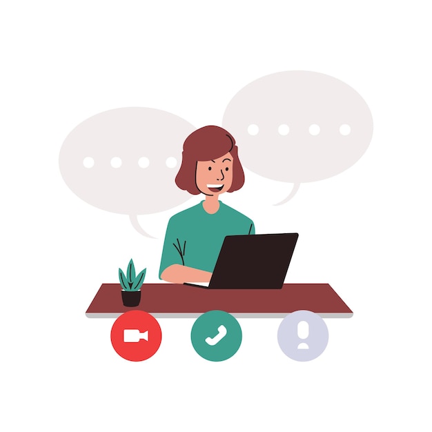 vecteur d'illustration de travail et de communication