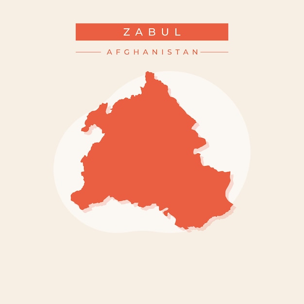 Vecteur vecteur d'illustration vectorielle de la carte de zaboul afghanistan