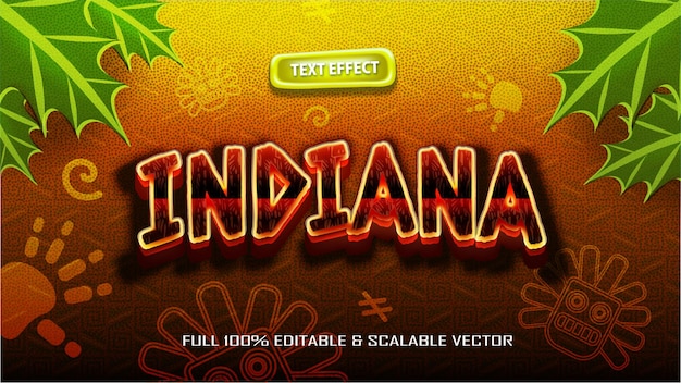 Vecteur D'indiana D'effet De Texte