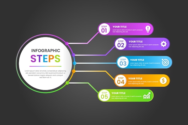 Vecteur D'infographie Des étapes Professionnelles