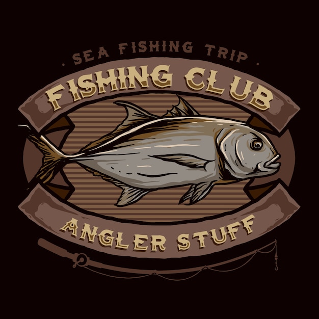 Vecteur De L'insigne Du Logo Du Club De Pêche