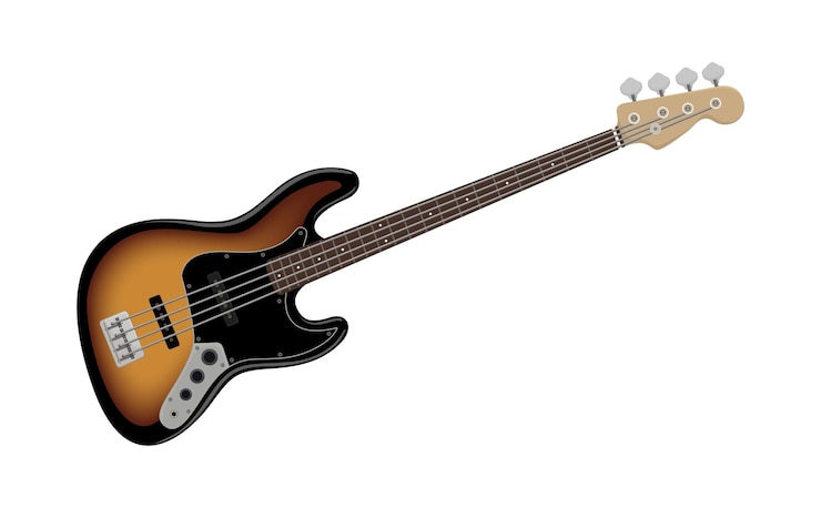Vecteur vecteur d'instrument de musique électronique de guitare basse