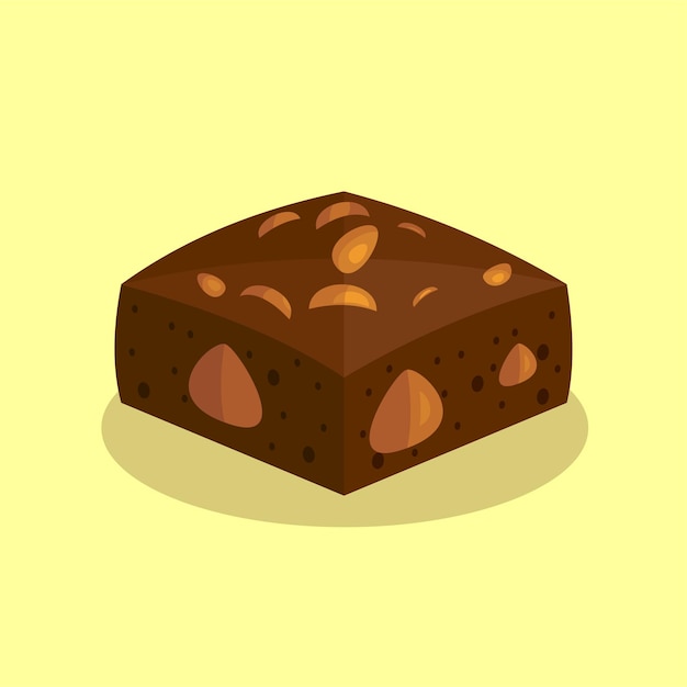 Vecteur isométrique de brownie aux noisettes