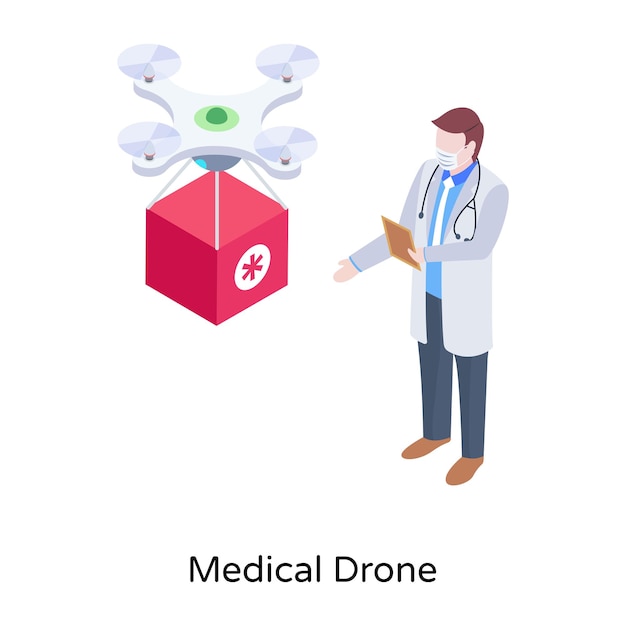 Un Vecteur Isométrique De Drone Médical