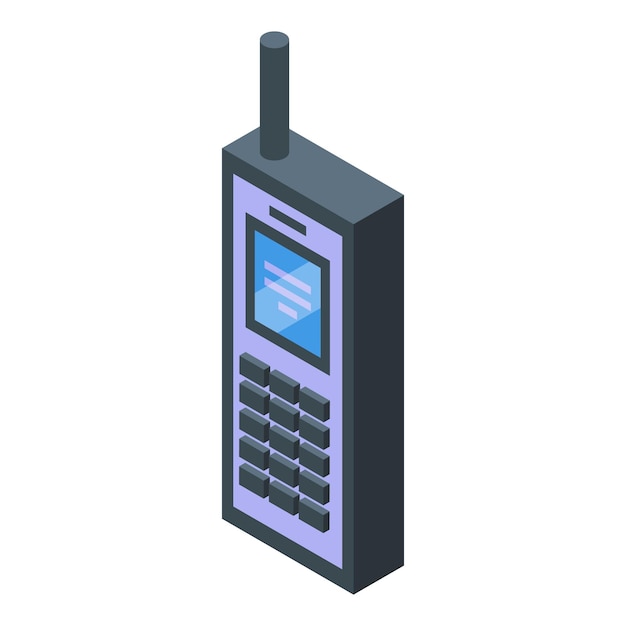 Le vecteur isométrique de l'icône du walkie-talkie est un dispositif de communication.
