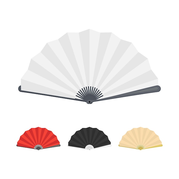 Vecteur De Jeu De Couleurs De Ventilateur De Papier Pliant Japonais