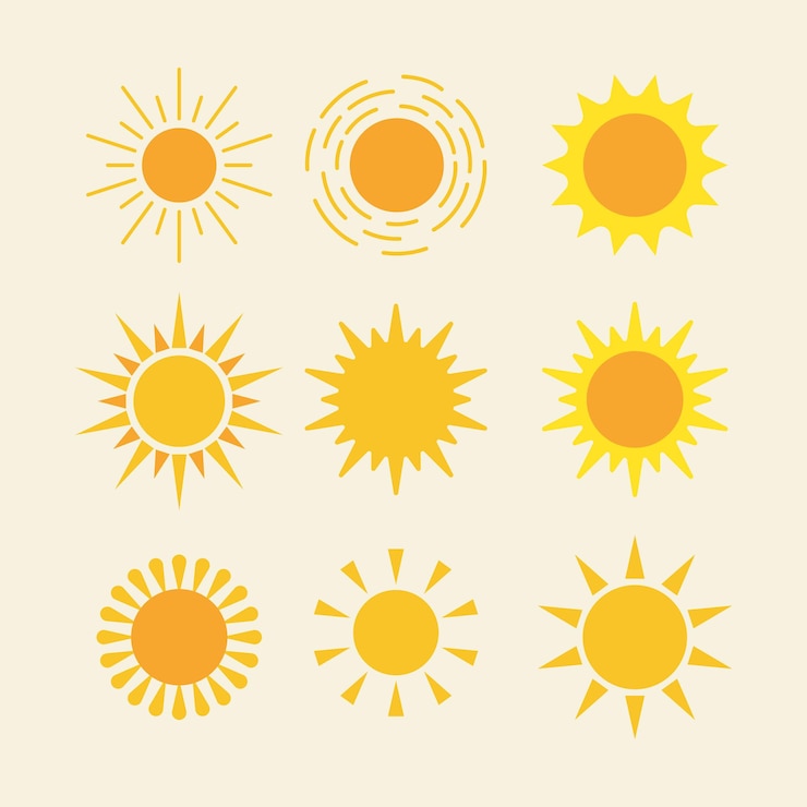 Vecteur vecteur de jeu d'illustration de soleil