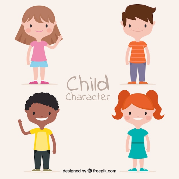 Vecteur de jour pour enfants avec des enfants plats