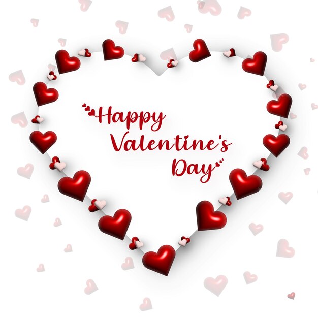 vecteur joyeux jour de la Saint-Valentin texte lettrage forme de cœur