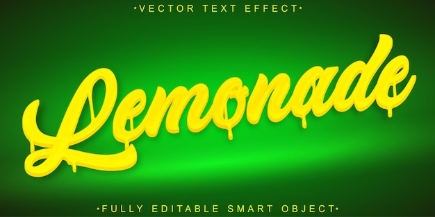 Le Vecteur De Jus De Citronnelle Jaune Est Un Objet Intelligent Entièrement Modifiable Avec Un Effet De Texte.