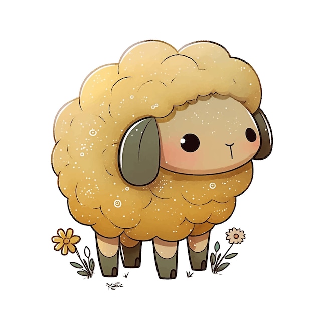 Vecteur kawaii de moutons mignons