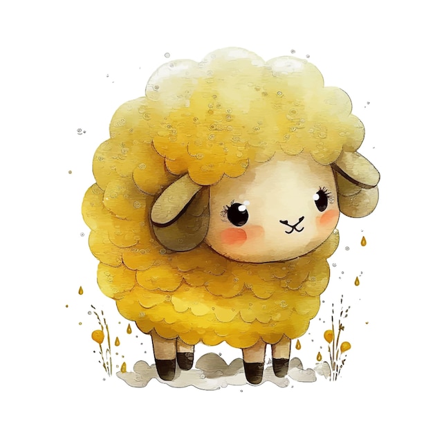 Vecteur kawaii de moutons mignons