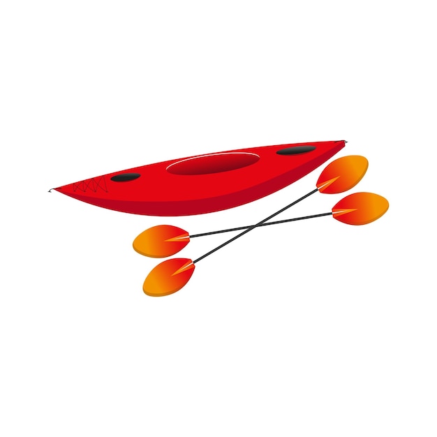 Vecteur De Kayak Rouge