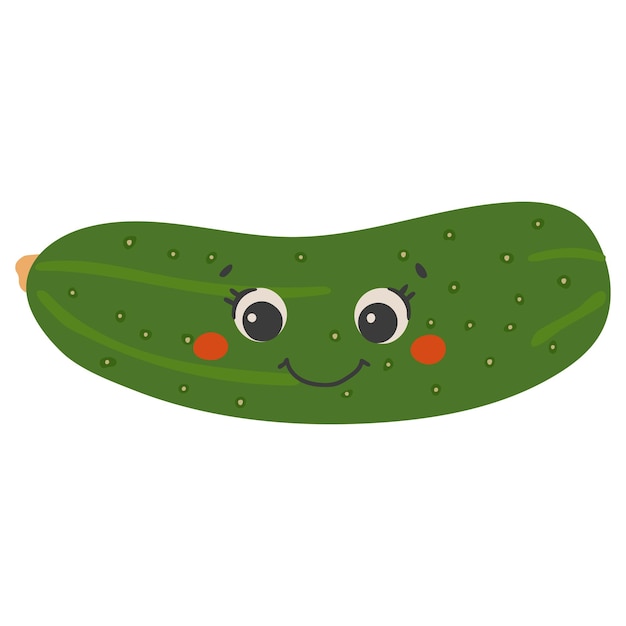 Vecteur De Légumes Mignon Légume Avec Visage Vecteur De Légumes Heureux Légume D'été Avec Des Yeux