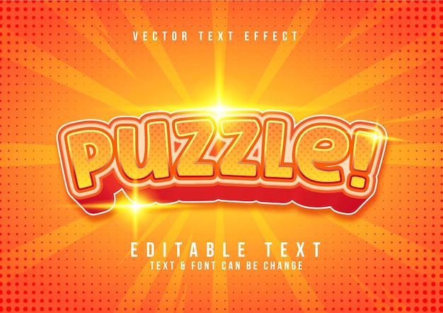 Vecteur Libre D'effet De Texte De Puzzle