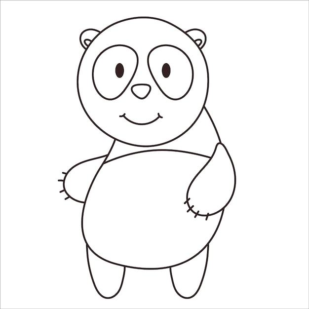 Vecteur Livre De Coloriage Panda Animal Africain Drôle Gentil Ours Panda Drôle Mignon Doodle Petit Animal Africain Pour La Mode Impression Enfants Porter Pépinière Affiche Invitation Salutation