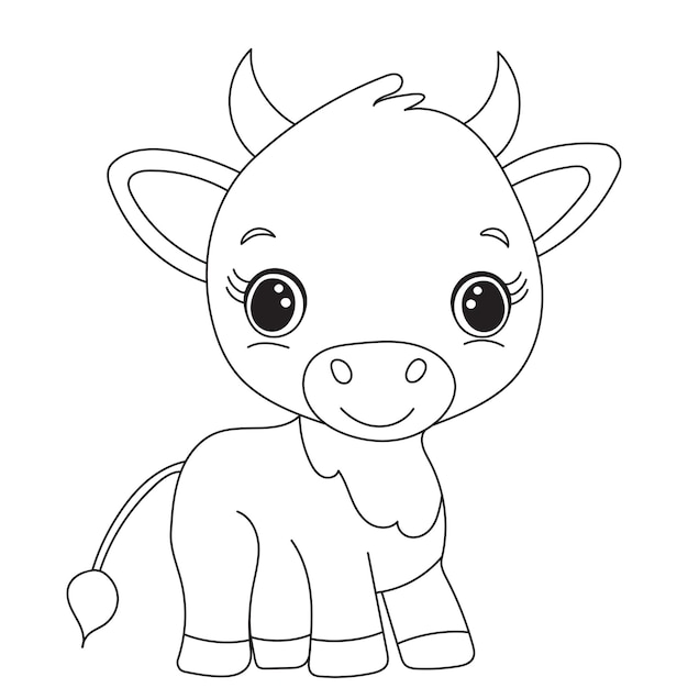 Vecteur De Livre De Coloriage Pour Enfants De Personnage De Veau Taureau