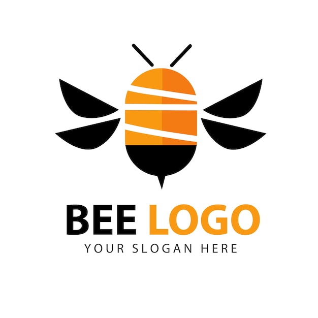 Vecteur de logo animal abeille miel ajouter votre slogan