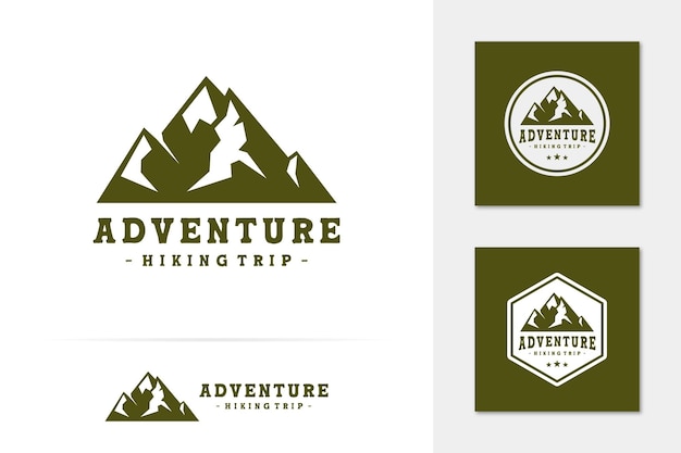 Vecteur De Logo D'aventure D'escalade En Montagne