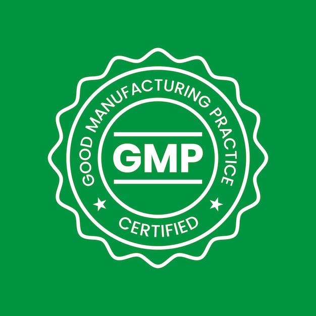 Vecteur De Logo Certifié Gmp Bonnes Pratiques De Fabrication