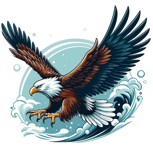 Vecteur un vecteur de logo de dessins animés d'aigle majestueux généré par ai